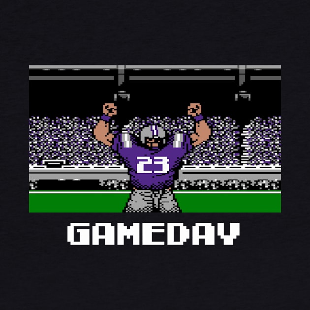 Purple and Gray Football Gameday Retro 8 Bit Linebacker by SLAG_Creative